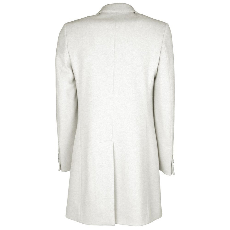 White Wool Vergine Jacket Made in Italy