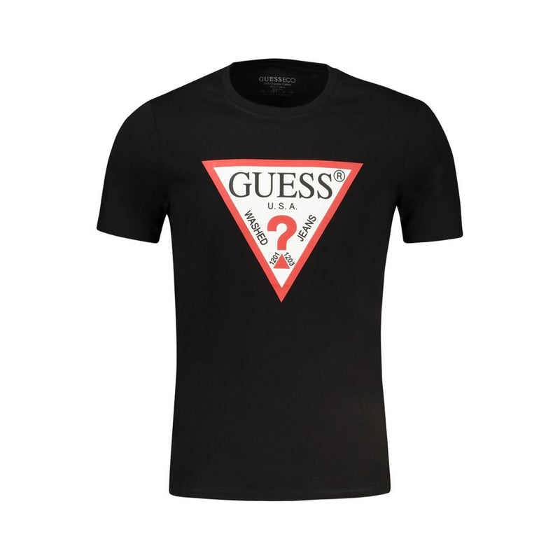 Black Cotton T-Shirt Guess Jeans