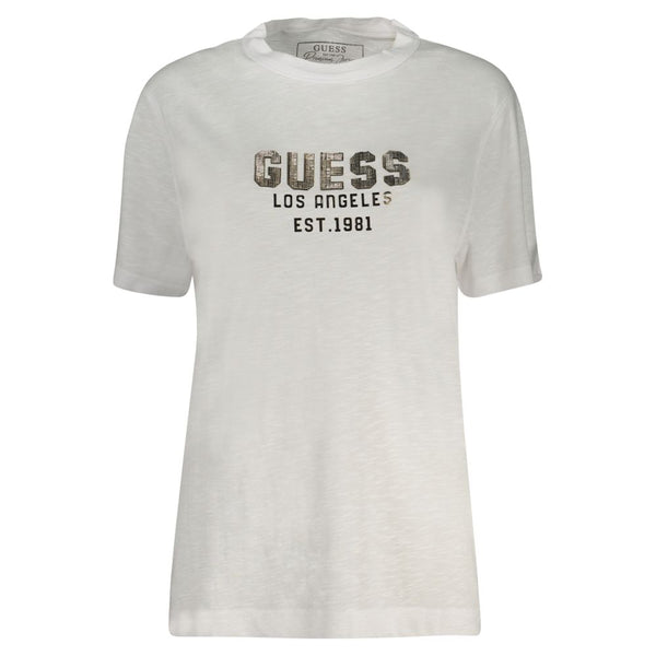 White Cotton Tops & T-Shirt Guess Jeans