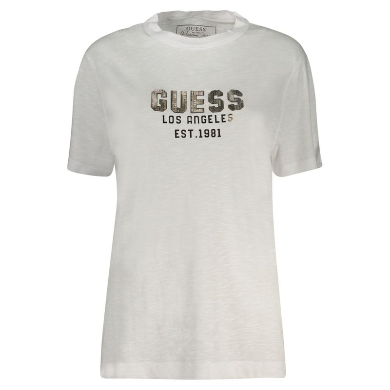 White Cotton Tops & T-Shirt Guess Jeans