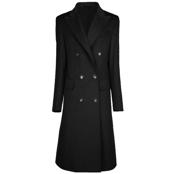 Black Wool Vergine Jackets & Coat Made in Italy