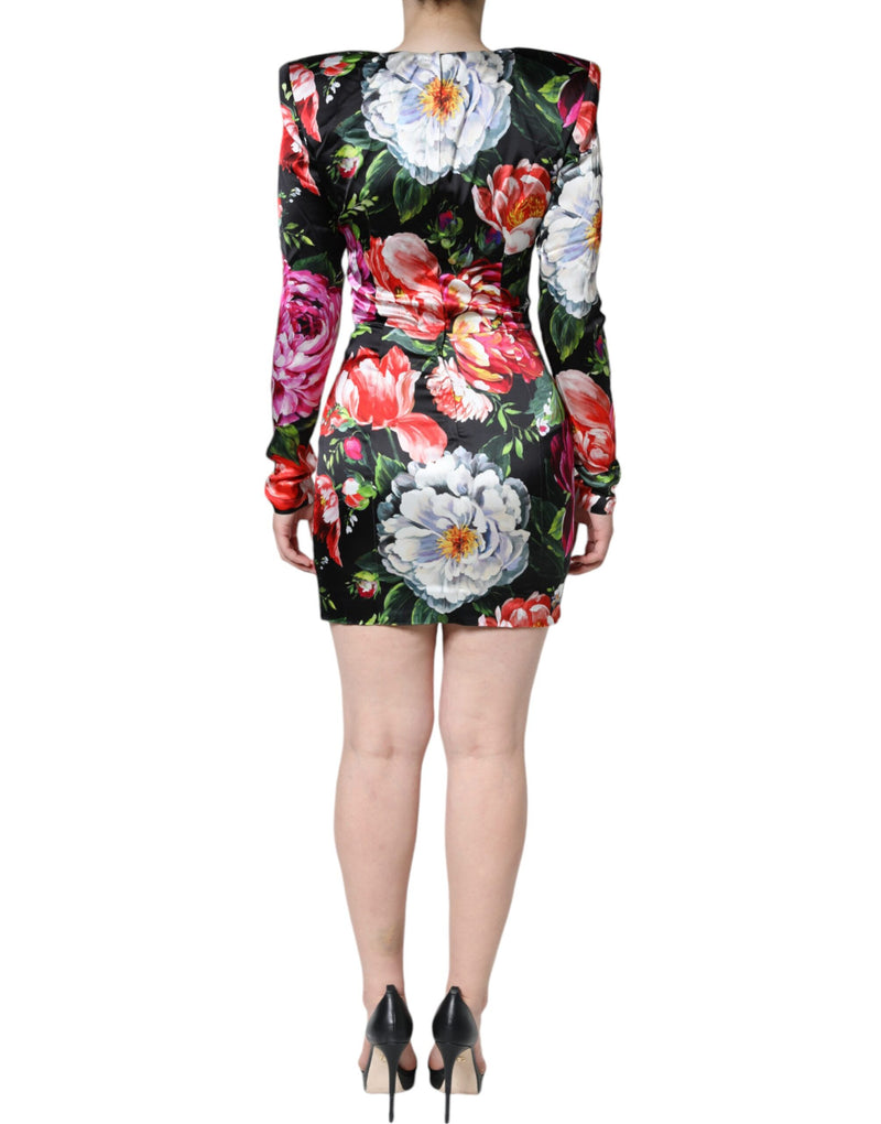 Multicolor Floral Print Sheath Mini Dress Dolce & Gabbana