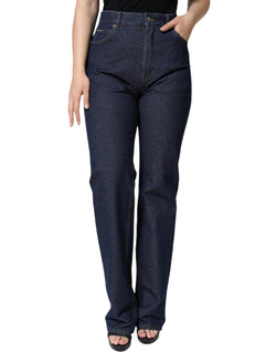 Dark Blue Cotton Stretch Straight Denim Jeans Dolce & Gabbana