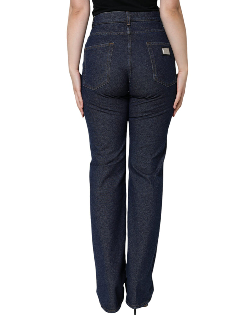 Dark Blue Cotton Stretch Straight Denim Jeans Dolce & Gabbana