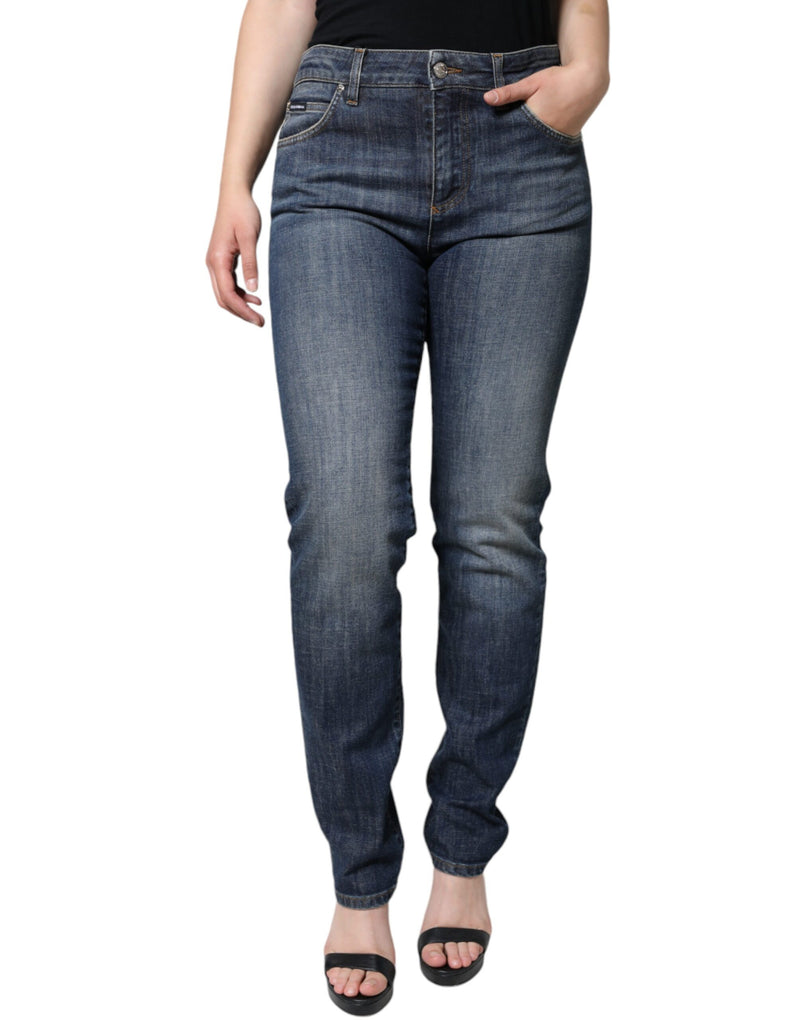 Dark Blue Cotton Stretch Skinny Denim Jeans Dolce & Gabbana