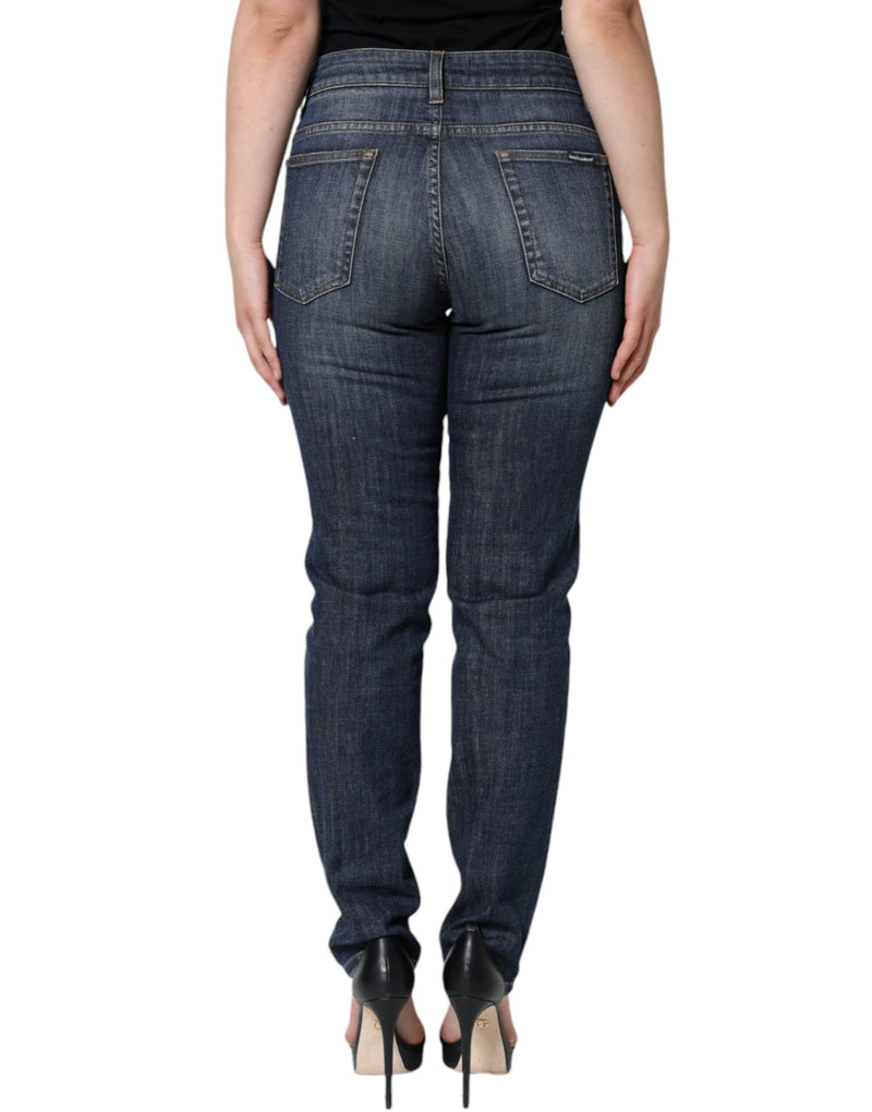 Dark Blue Cotton Stretch Skinny Denim Jeans Dolce & Gabbana