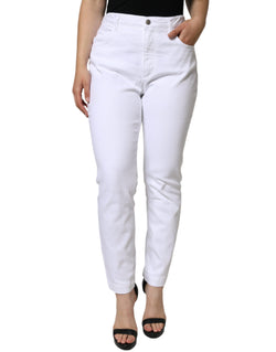 White Cotton Stretch AUDREY Skinny Jeans Dolce & Gabbana