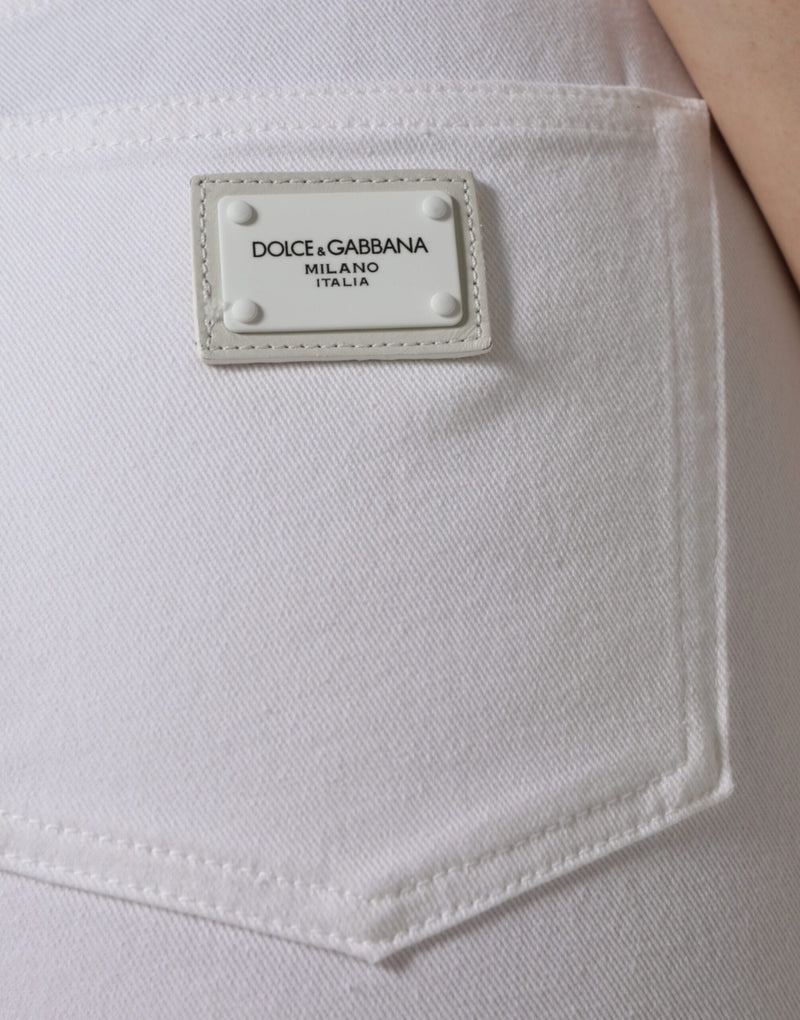 White Cotton Stretch AUDREY Skinny Jeans Dolce & Gabbana