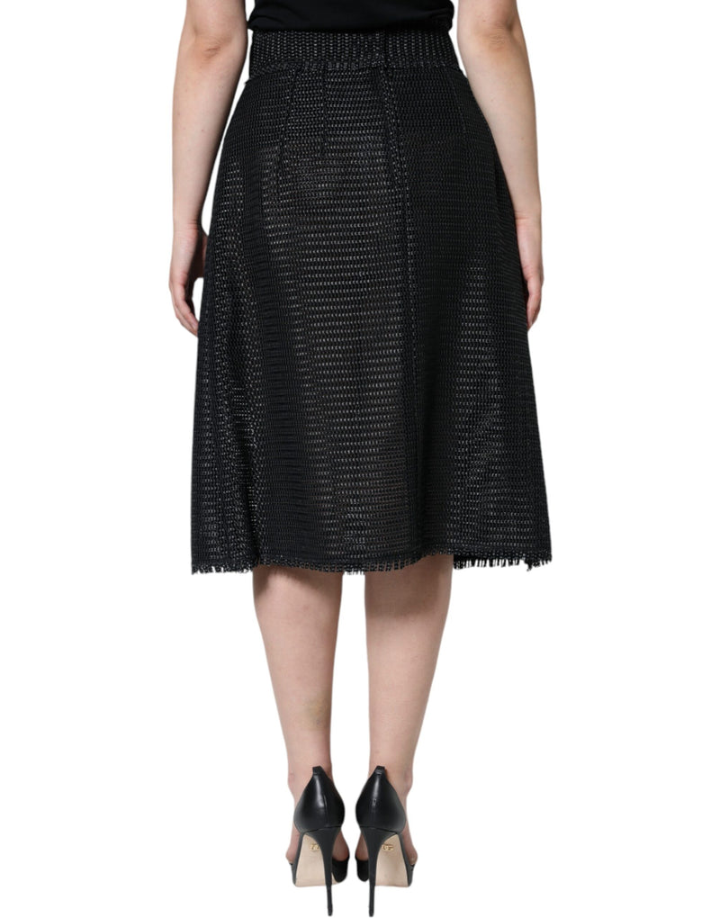 Black Viscose High Waist Pencil Cut Skirt Dolce & Gabbana