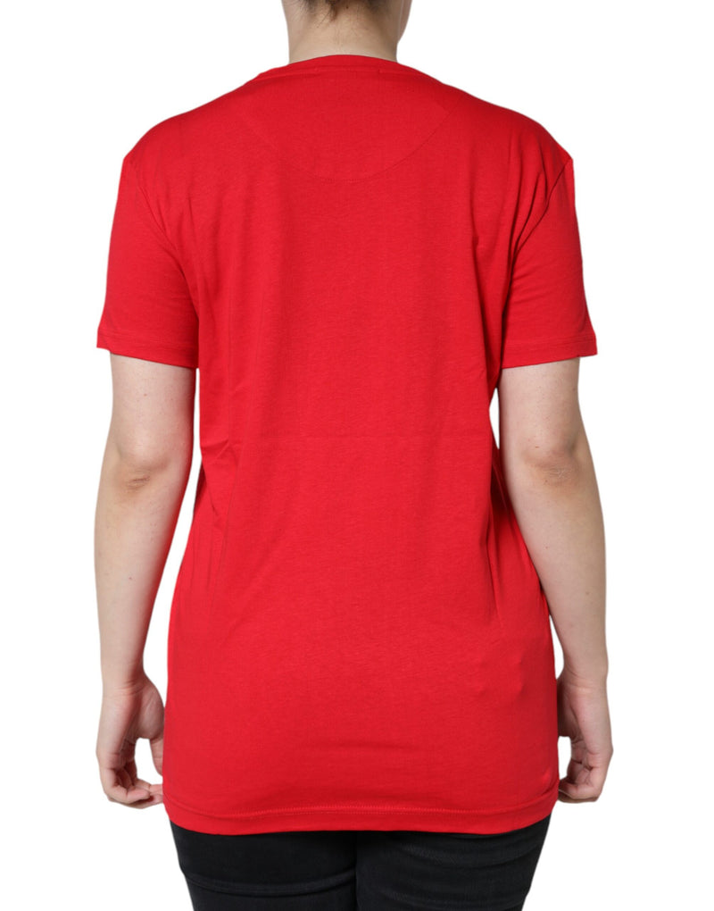 Red Cotton Crew Neck Short Sleeve Tee T-shirt Dolce & Gabbana