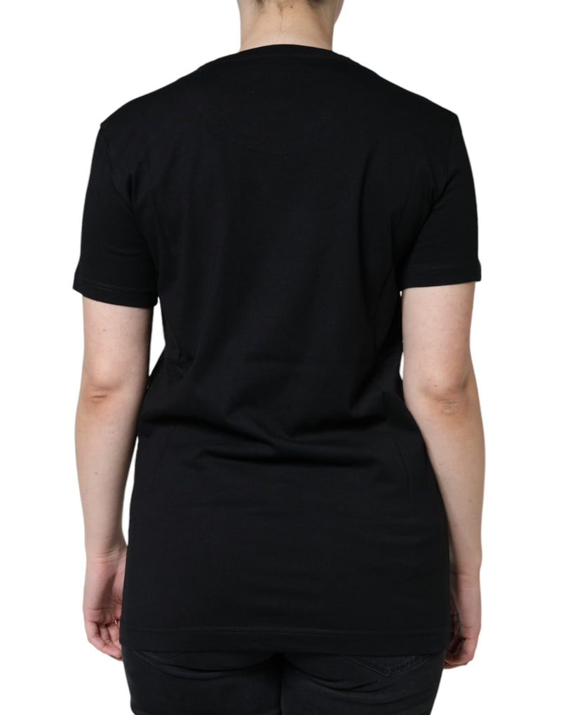 Black Cotton Crew Neck Short Sleeve T-shirt Dolce & Gabbana