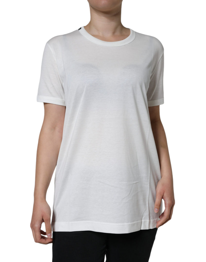 White Cotton Crew Neck Short Sleeve T-shirt Dolce & Gabbana