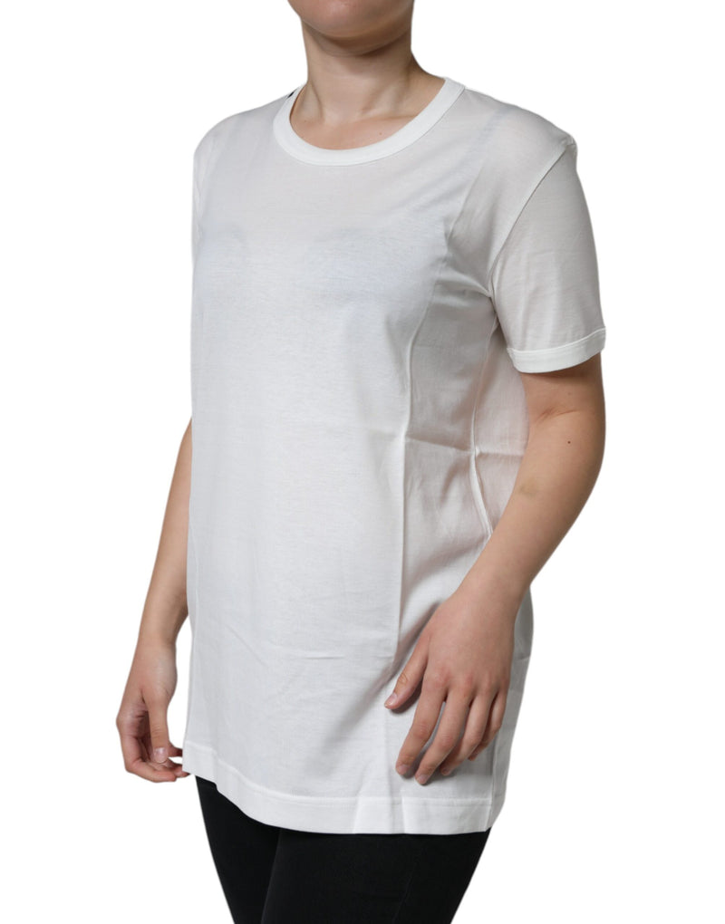 White Cotton Crew Neck Short Sleeve T-shirt Dolce & Gabbana