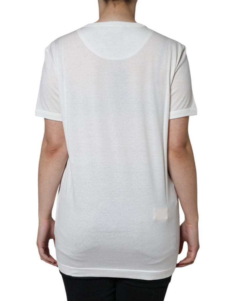 White Cotton Crew Neck Short Sleeve T-shirt Dolce & Gabbana