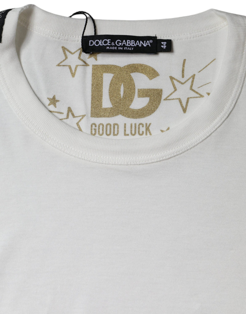 White Cotton Crew Neck Short Sleeve T-shirt Dolce & Gabbana