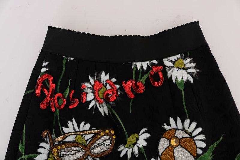 Embellished A-Line Mid-Calf Skirt Dolce & Gabbana