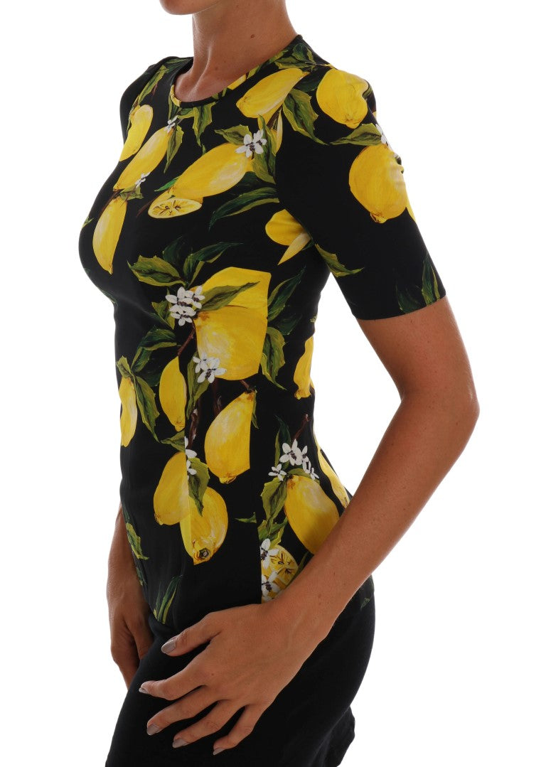 Sicilian Lemon Print Silk Blouse Dolce & Gabbana