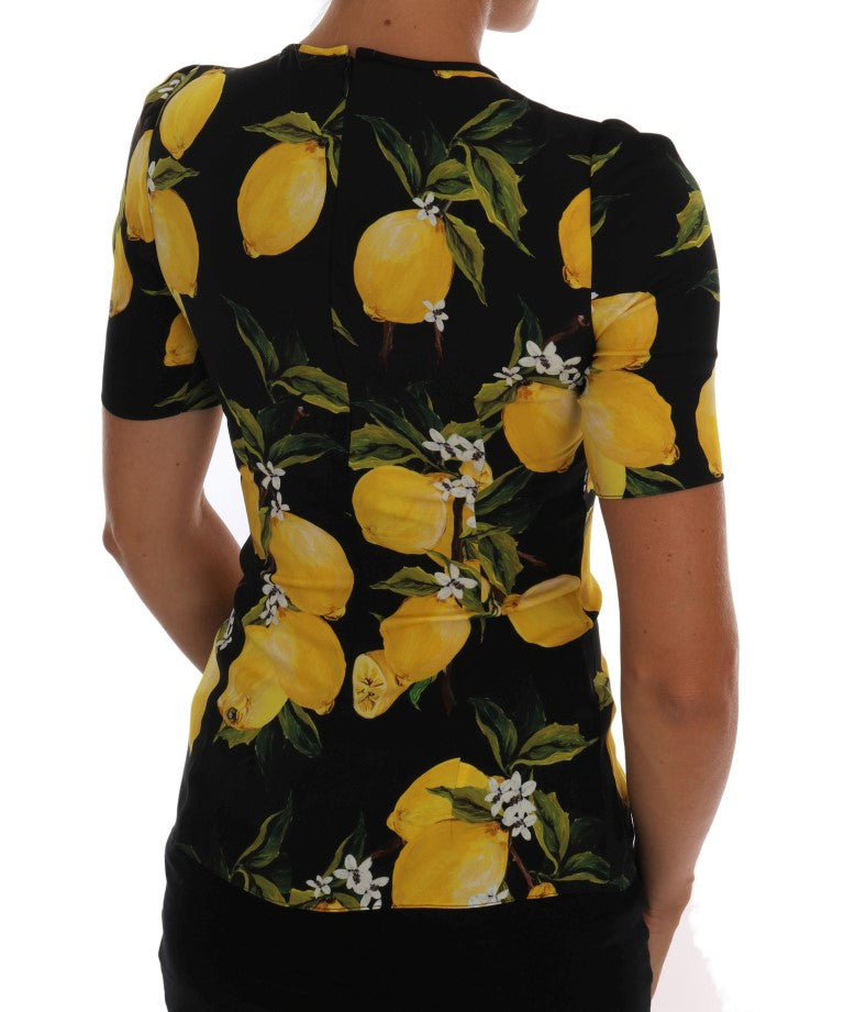 Sicilian Lemon Print Silk Blouse Dolce & Gabbana