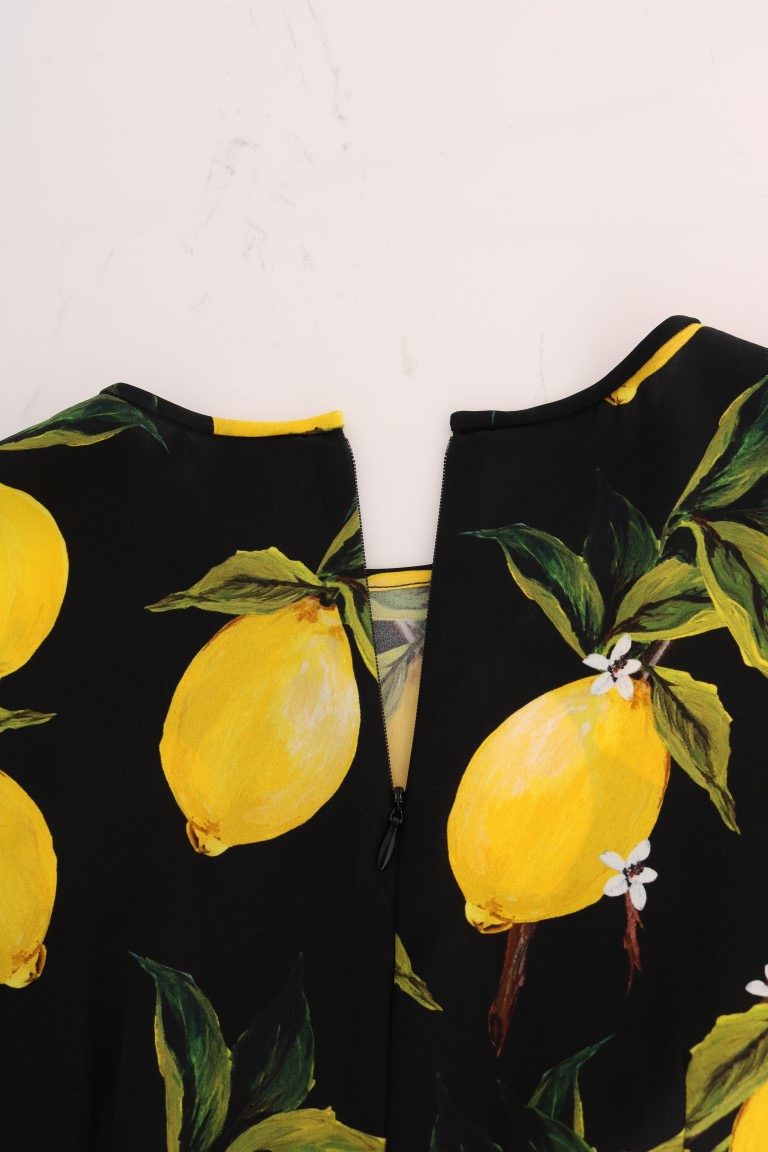 Sicilian Lemon Print Silk Blouse Dolce & Gabbana