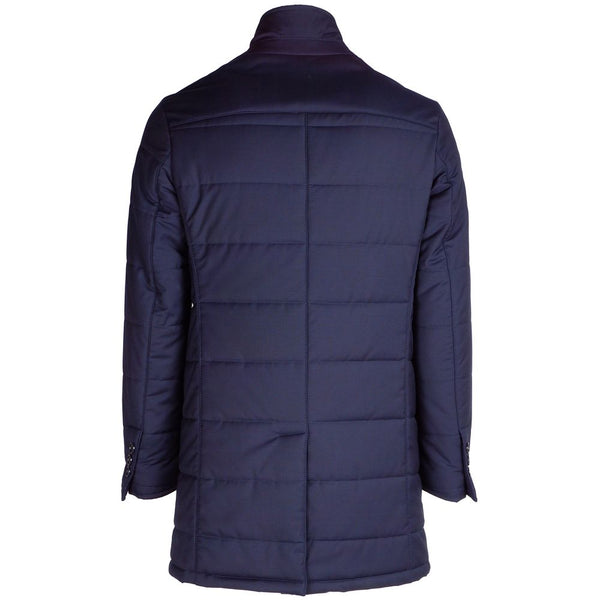 Blue Wool Vergine Jacket Made in Italy