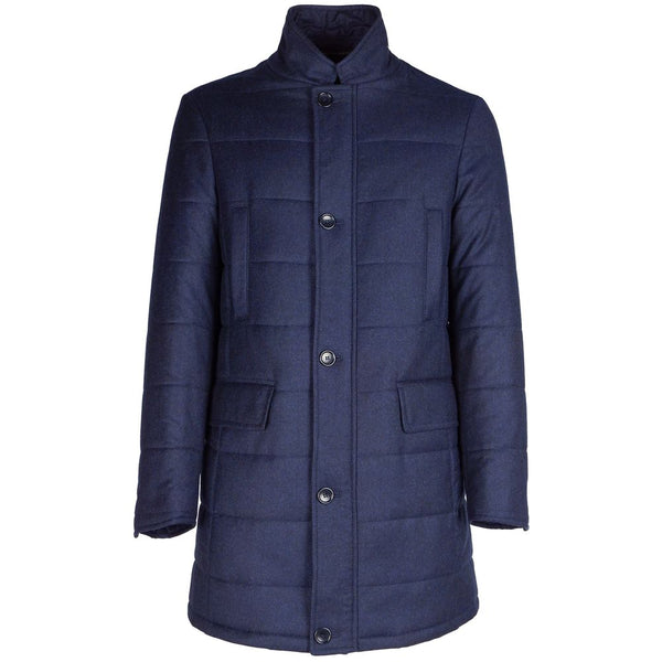 Blue Wool Jacket Made in Italy