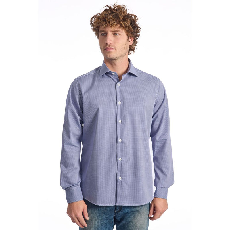 Blue Cotton Men Shirt Baldinini Trend