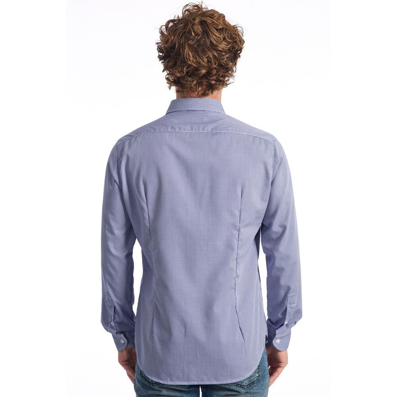 Blue Cotton Men Shirt Baldinini Trend