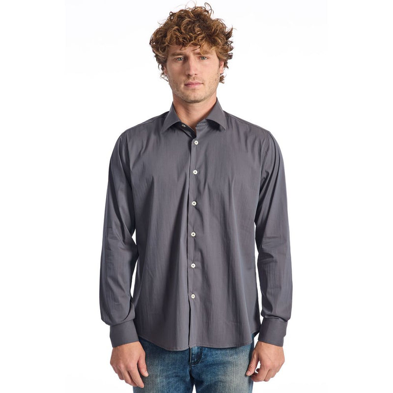 Gray Cotton Shirt Baldinini Trend