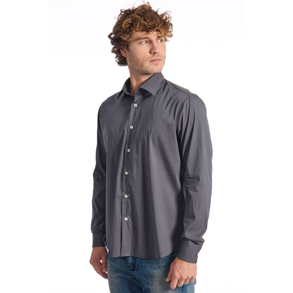 Gray Cotton Shirt Baldinini Trend