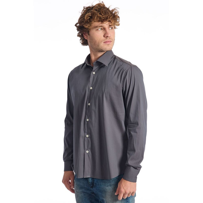 Gray Cotton Shirt Baldinini Trend