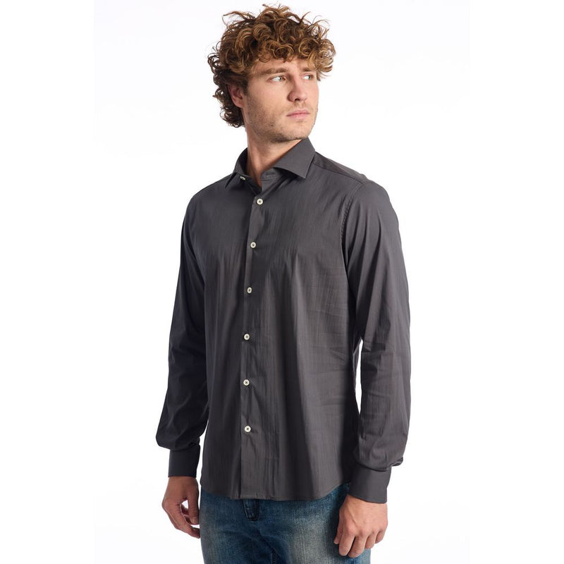 Gray Cotton Shirt Baldinini Trend