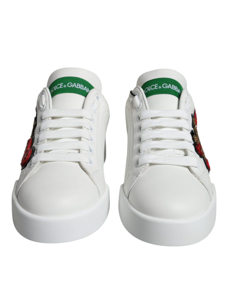 White Love Patch Portofino Sneakers Shoes Dolce & Gabbana