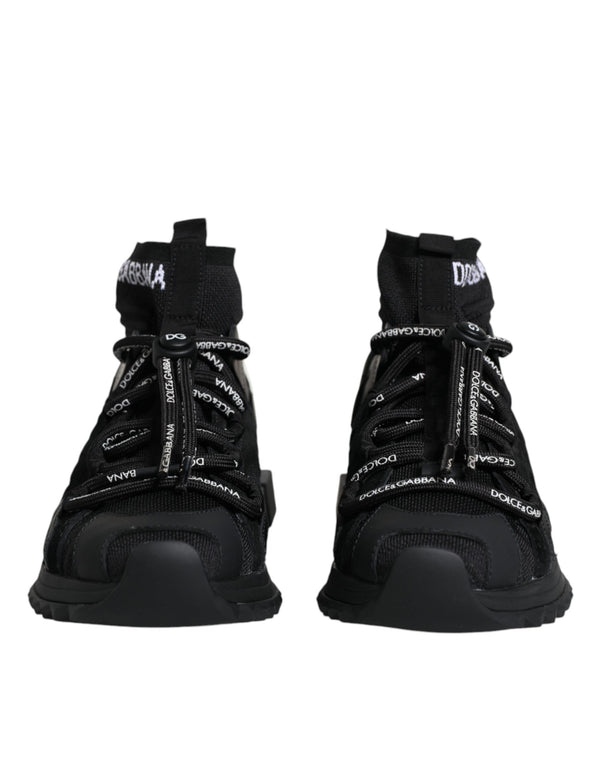 Black Sorrento Socks Logo Sneakers Shoes Dolce & Gabbana