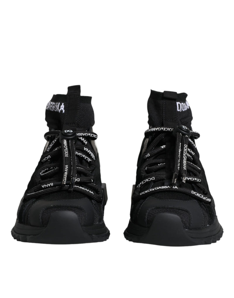 Black Sorrento Socks Logo Sneakers Shoes Dolce & Gabbana