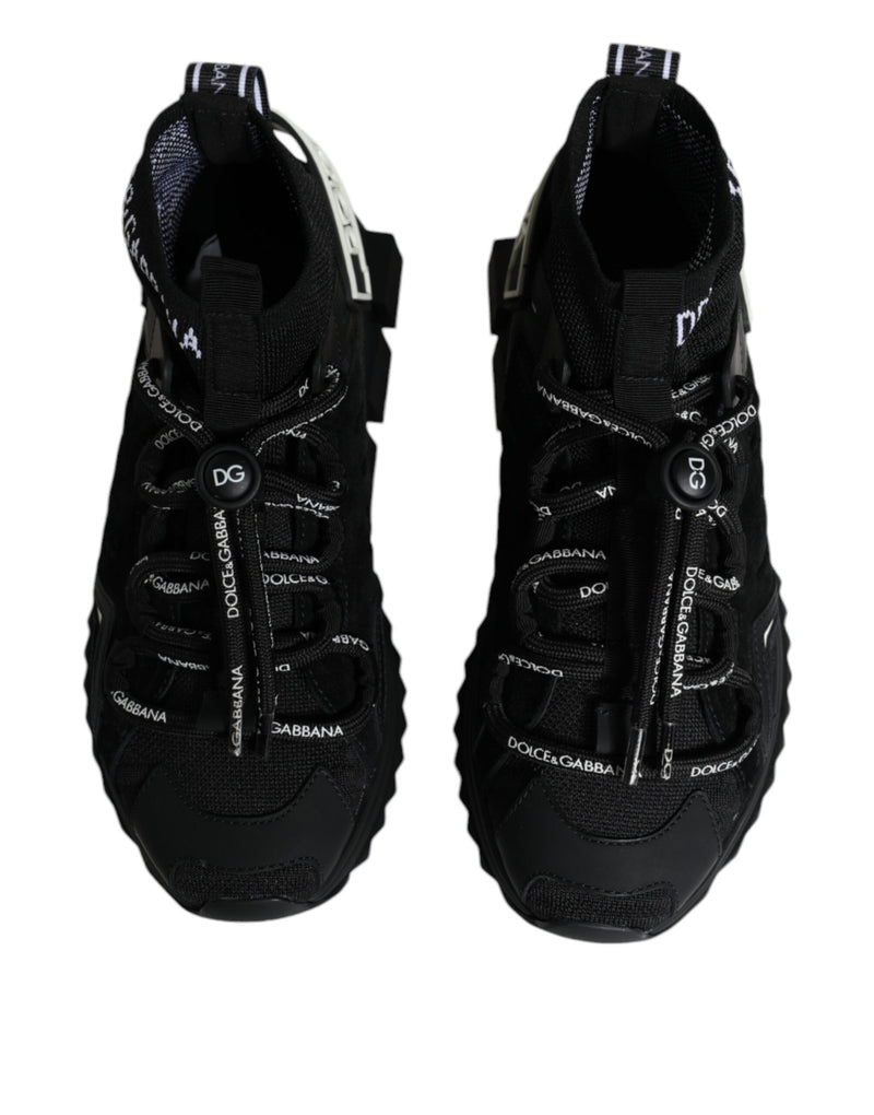 Black Sorrento Socks Logo Sneakers Shoes Dolce & Gabbana