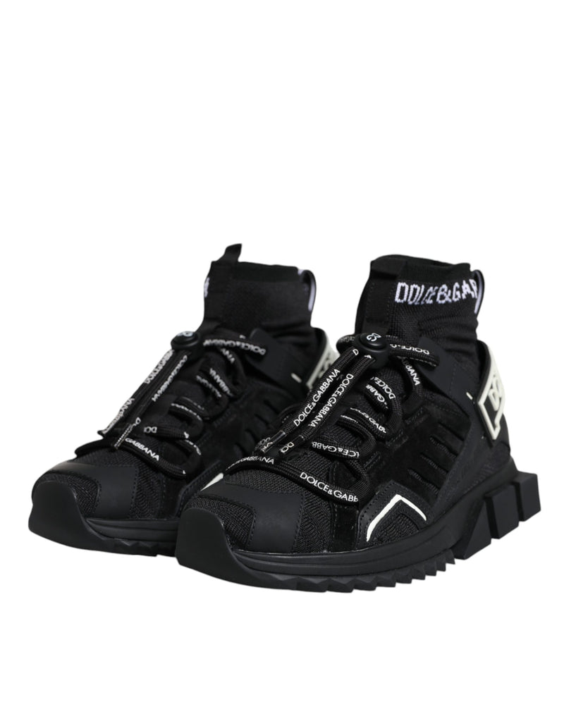 Black Sorrento Socks Logo Sneakers Shoes Dolce & Gabbana