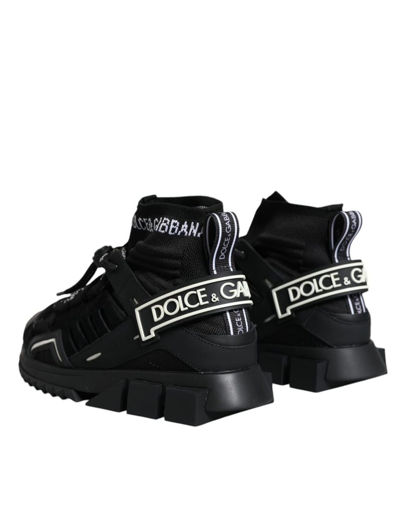 Black Sorrento Socks Logo Sneakers Shoes Dolce & Gabbana