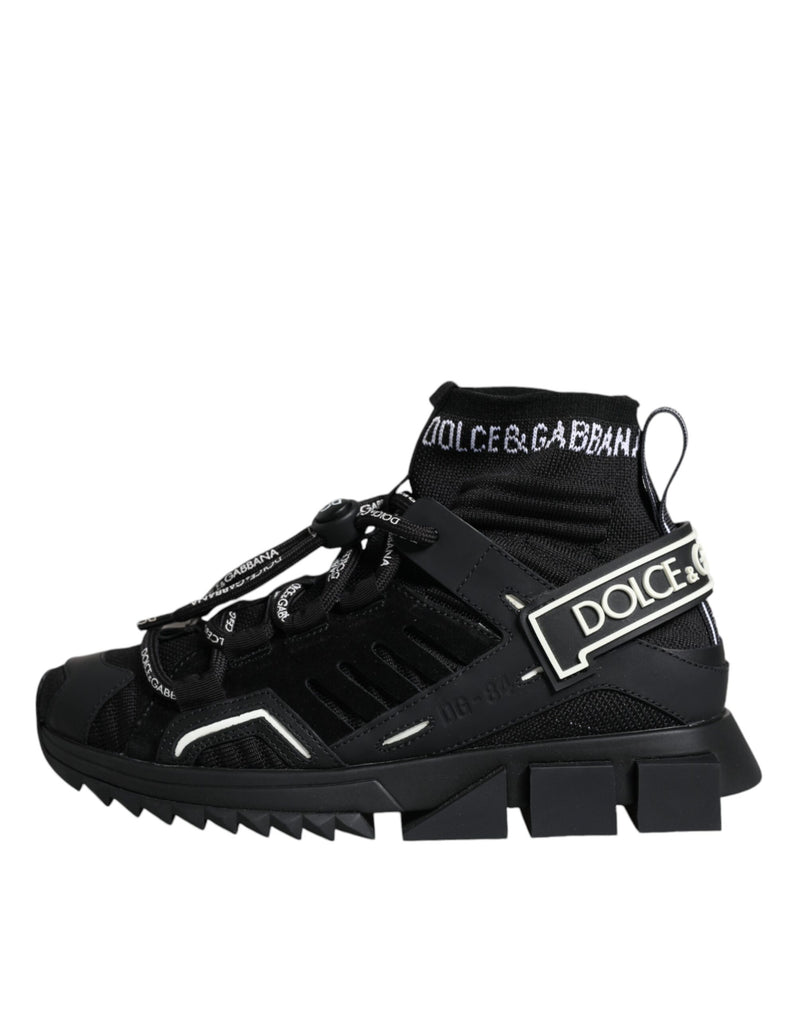 Black Sorrento Socks Logo Sneakers Shoes Dolce & Gabbana