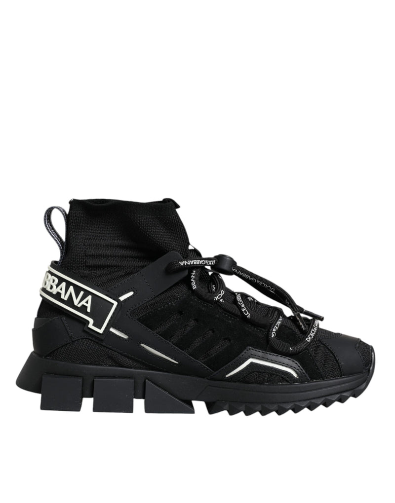 Black Sorrento Socks Logo Sneakers Shoes Dolce & Gabbana