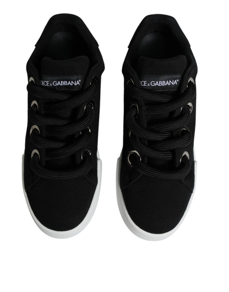 Black White Portofino Low Top Sneakers Shoes Dolce & Gabbana