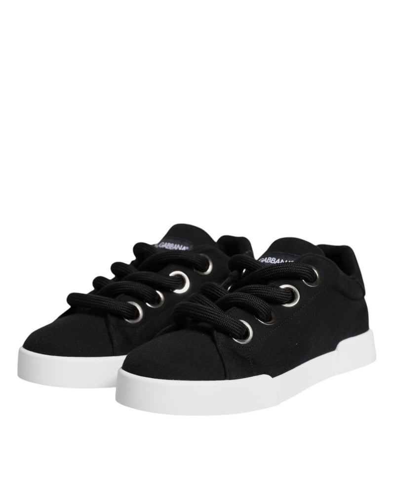 Black White Portofino Low Top Sneakers Shoes Dolce & Gabbana