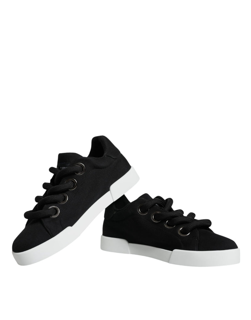 Black White Portofino Low Top Sneakers Shoes Dolce & Gabbana