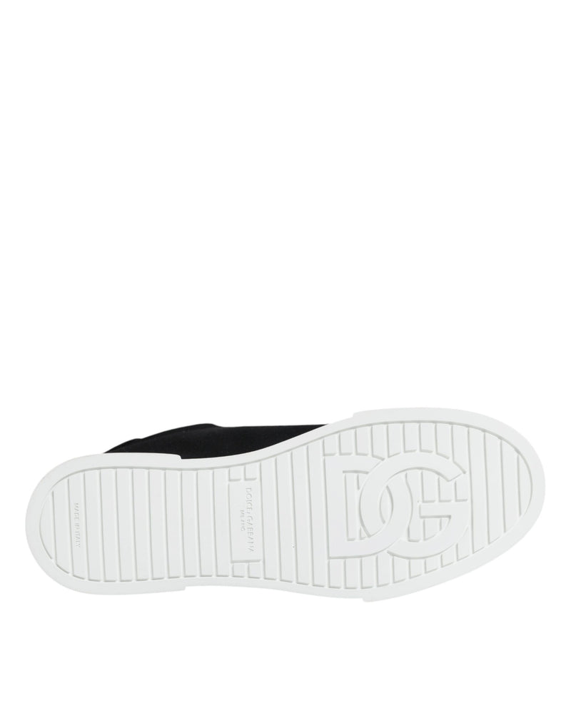 Black White Portofino Low Top Sneakers Shoes Dolce & Gabbana