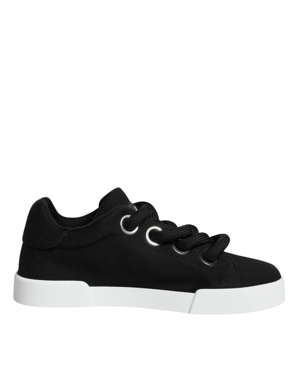 Black White Portofino Low Top Sneakers Shoes Dolce & Gabbana