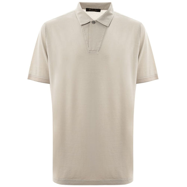 Gray Cotton Polo Shirt Loro Piana