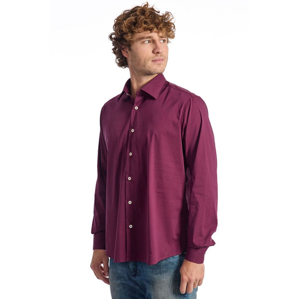 Burgundy Cotton Shirt Baldinini Trend