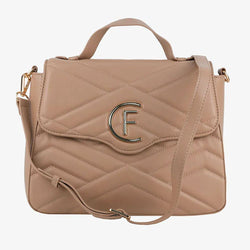 Beige Artificial Leather Women Crossbody Bag CRISTINAEFFE