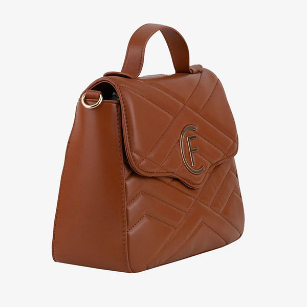 Brown Artificial Leather Women Crossbody Bag CRISTINAEFFE