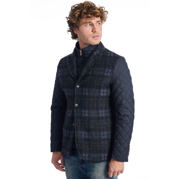 Blue Wool Jacket Roberto Pepe Luxury