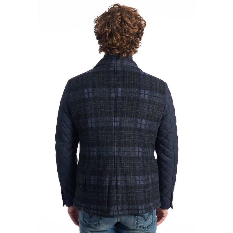 Blue Wool Jacket Roberto Pepe Luxury